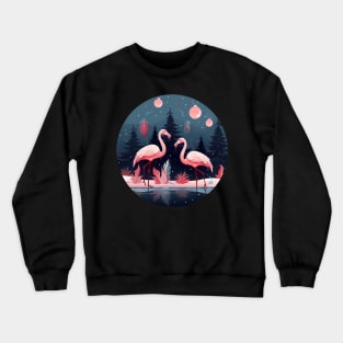 Flamingo Flock Sunset, Love Flamingos Crewneck Sweatshirt